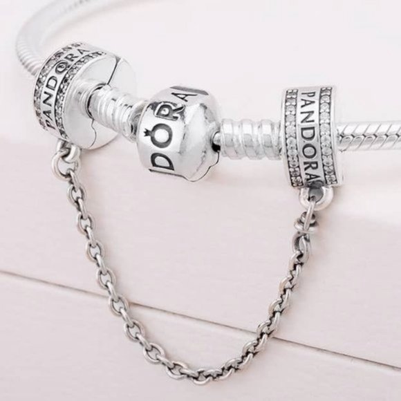 Pandora Jewelry Pandora Logo Safety Chain Clip Charm Poshmark
